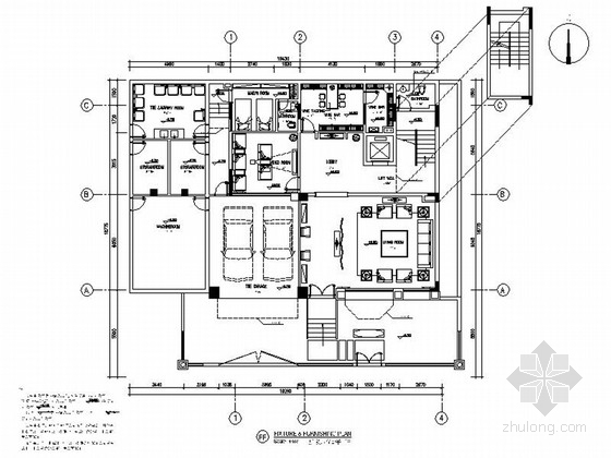 别墅电梯su资料下载-[广东]高档现代风格四层别墅室内装修施工图（含效果）