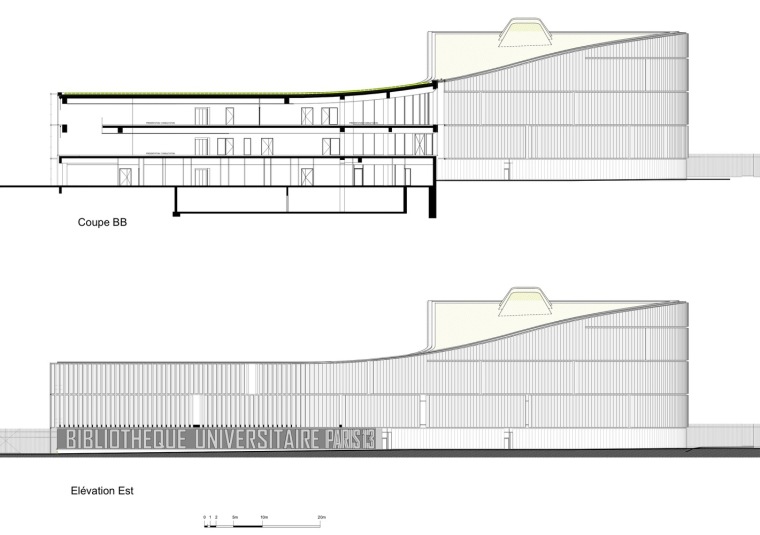 法国EdgarMorin城市大学图书馆高清大图-Edgar Morin大学图书馆立面图 (21)