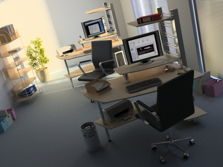 室内办公室模型下载资料下载-简洁办公室3D模型下载