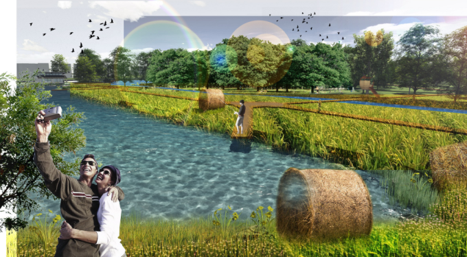 [湖北]滨水山林农庄科技创新园区田园综合体景观设计方案（2017最新）-湿地栈道景观效果图
