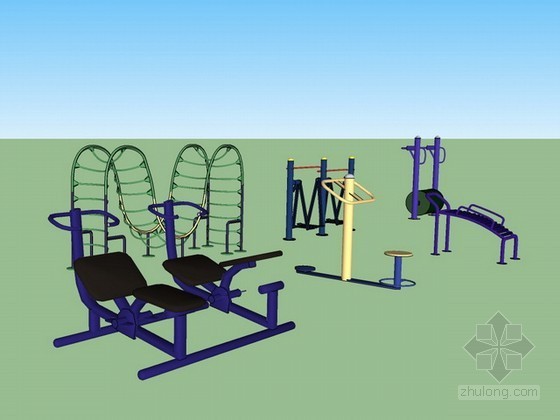 健身器械su模型下载资料下载-健身器械sketchup模型下载