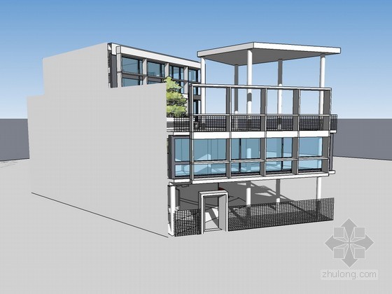 免费sketchup模型库资料下载-库鲁切特住宅SketchUp建筑模型