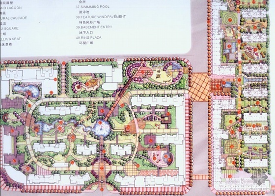 优秀居住小区方案文本资料下载-杭州某小区方案总平