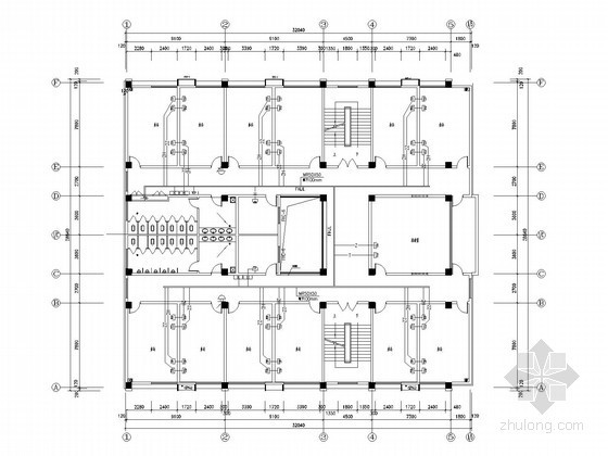 [西安]高级中学教学楼全套电气施工图纸-弱电平面图 