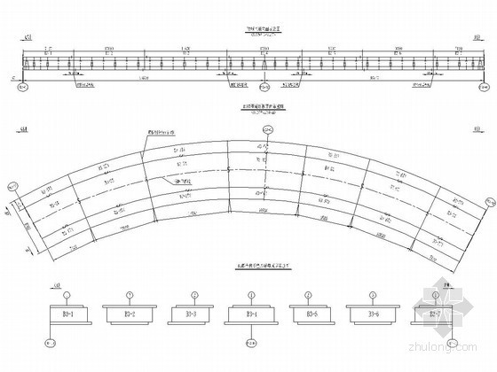 火车站枢纽高架桥钢箱梁架设安全专项方案（70页 附大量CAD图）-B3联匝道分段、单元件划分及编码图 