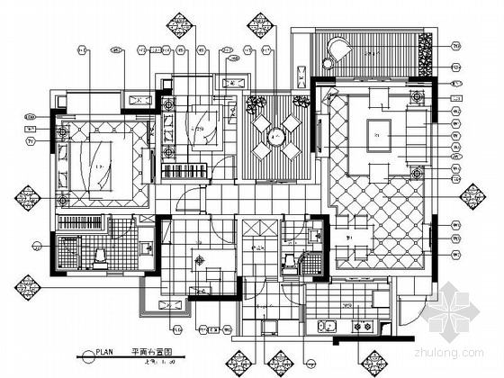地中海风格高层立面资料下载-[重庆]地中海风格高层三居室样板间室内施工图（含实景）