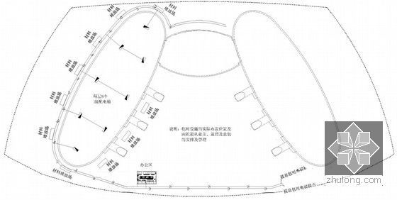 [福建]超大型会议中心工程幕墙施工方案（半隐框玻璃幕墙、全隐框框架式玻璃幕墙）-总平面布置图