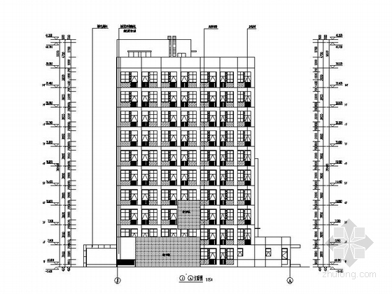 [四川]十层现代风格中西医结合医院住院楼建筑施工图-十层现代风格中西医结合医院建筑立面图