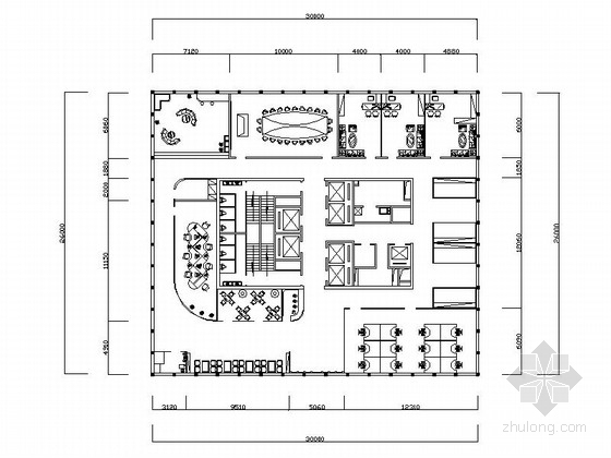 学生作业施工图资料下载-[学生作业]现代办公空间设计施工图（含效果）