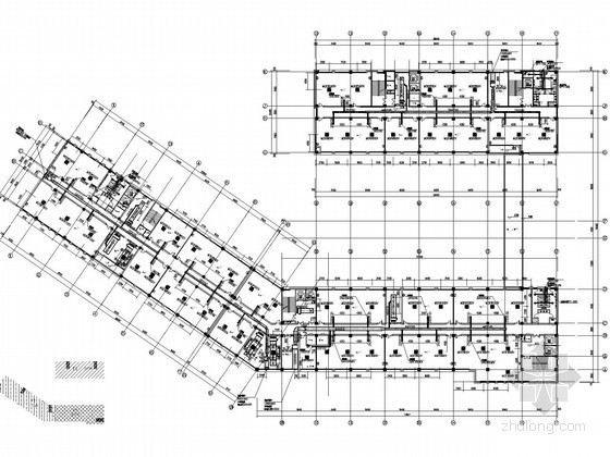 [安徽]高层办公楼空调全系统设计施工图（地源热泵 带外网设计）-空调风平面图 