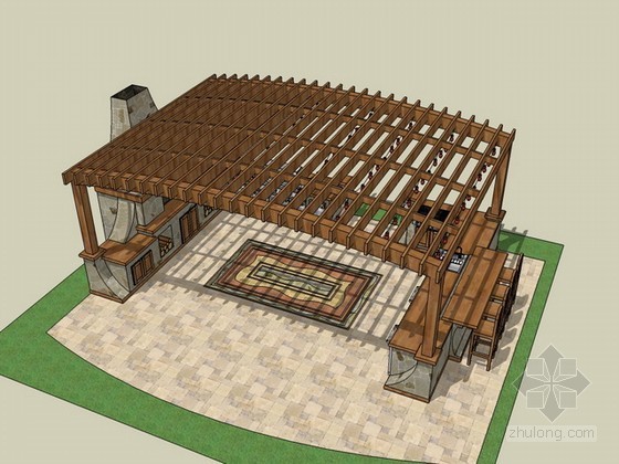 户外厨房sketchup模型下载- 