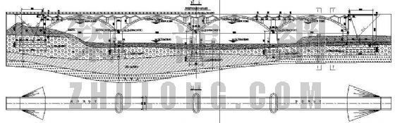 连续钢构总体布置cad图资料下载-拱桥总体布置设计图
