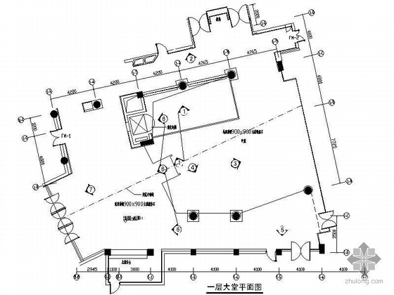 宾馆建筑空调设计图资料下载-[福建]某宾馆大堂设计图