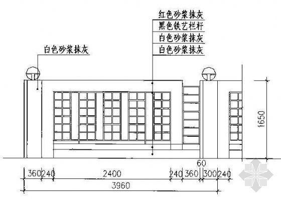 学校围墙大门效果图资料下载-围墙施工详图及效果图（37）