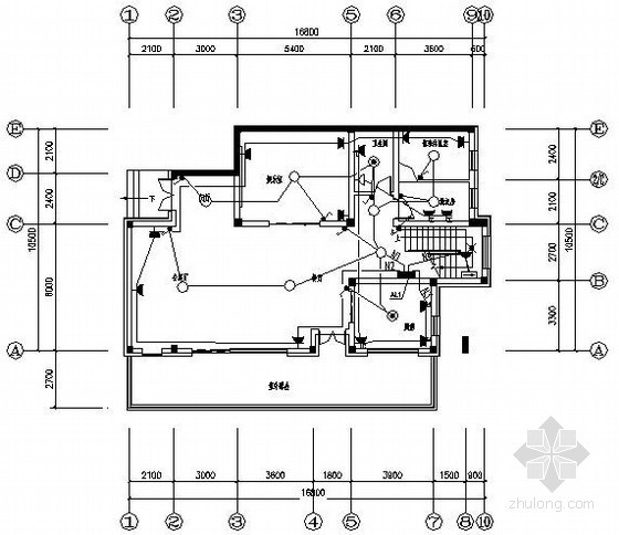 三层别墅CAD整套图纸资料下载-[浙江]某三层别墅强电图纸
