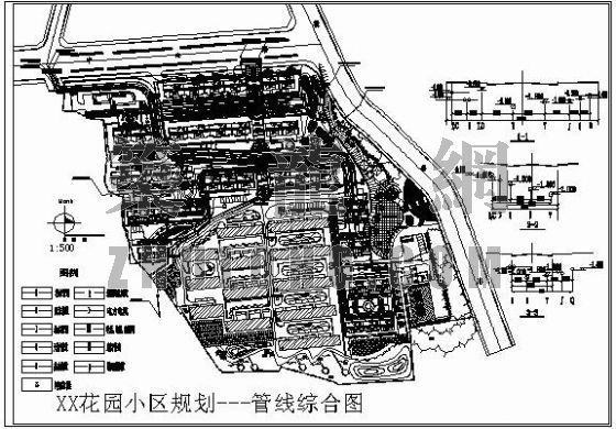 管线规划图纸资料下载-XX花园小区管线规划图