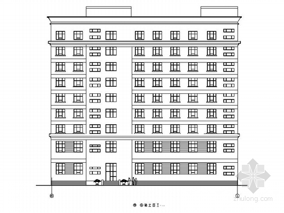 现代小高层商务宾馆建筑设计方案图（带效果图）-现代小高层商务宾馆立面图