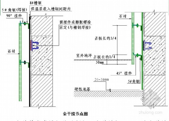 建筑工程标准施工工艺工法参考节点（2012版，节点图丰富）-全干挂节点图 