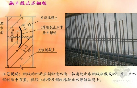 建筑工程施工图细部节点讲解说明PPT（附对照实图 300余页）-施工缝止水钢板 