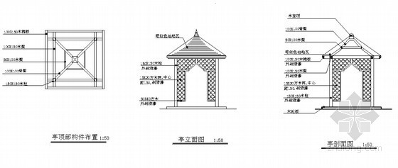 休闲凉亭做法资料下载-某凉亭设计详图