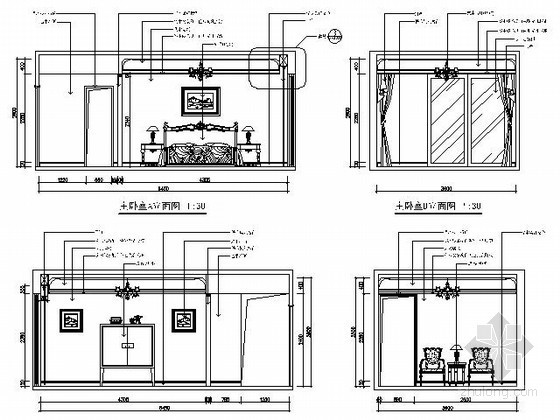 [郑州]160㎡四居样板房施工图- 