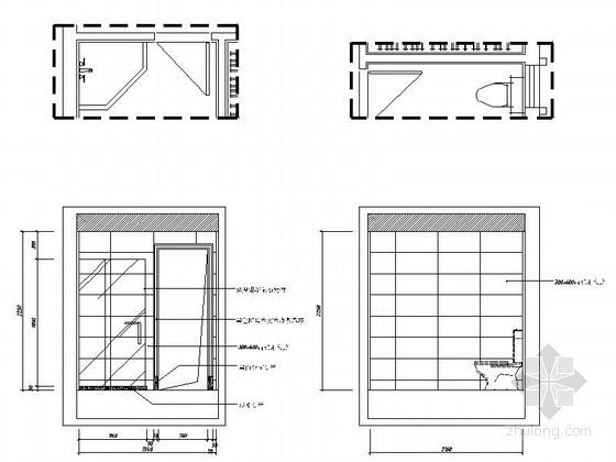 [重庆]城市示范区简欧三居室样板房CAD装修施工图cad主卫立面图