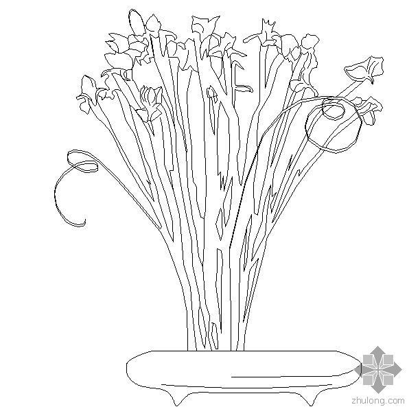 盆栽植物CAD资料下载-盆栽植物图块10