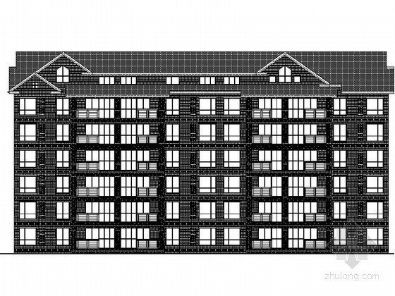 新中式坡屋顶住宅资料下载-某六层坡屋顶住宅建筑施工图