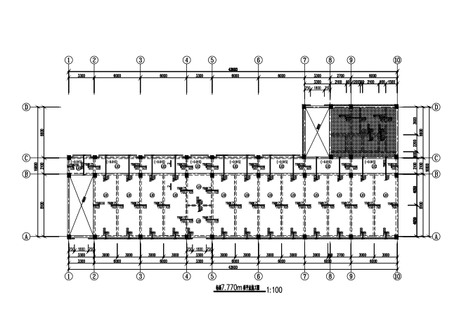 [湖北]5层框架结构小学教学楼结构施工图（CAD、23张）-板平法施工图