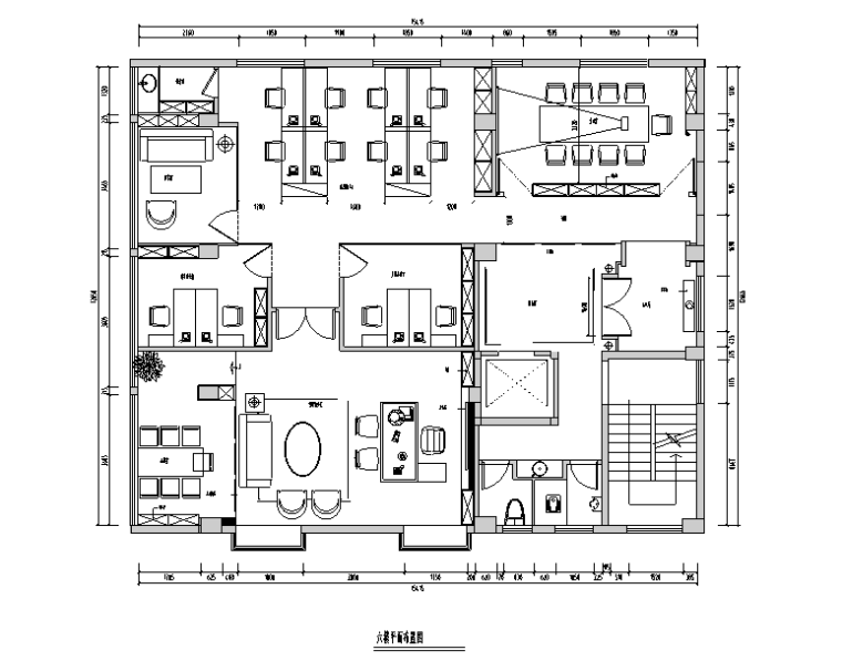 200平米办公空间施工图资料下载-[福建]现代中式390平米典当行办公空间设计施工图（附效果图）