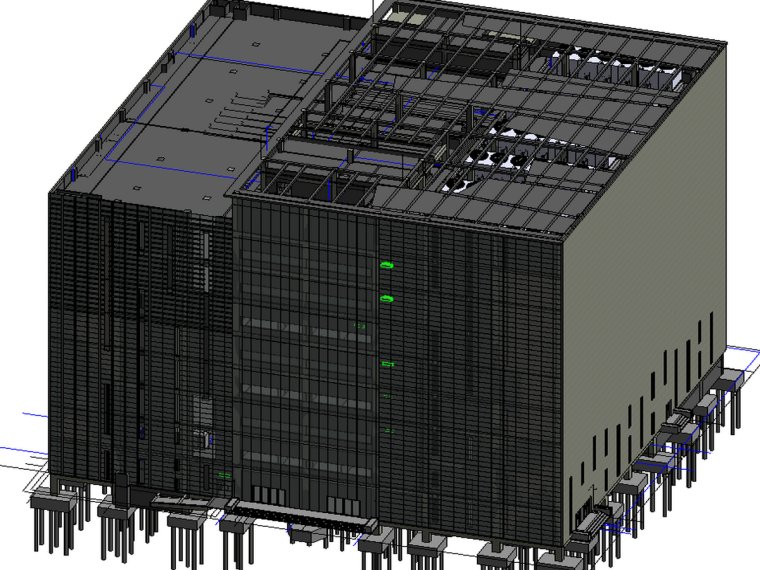 revit楼模型资料下载-BIM模型-revit模型-互联网数据中心BIM模型