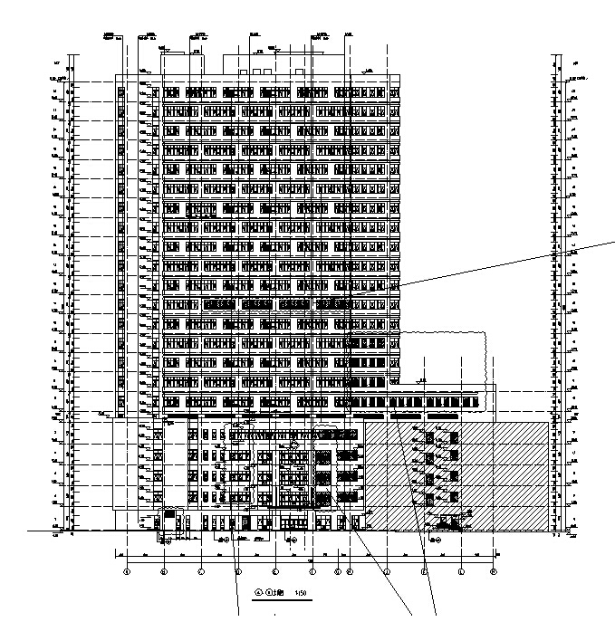 高层90平方米资料下载-[湖南]高层框架结构市级医院综合楼建筑施工图（16年含水电图纸）
