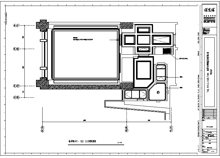 北京丽思卡尔顿酒店客房间室内设计施工图纸-空调布置图