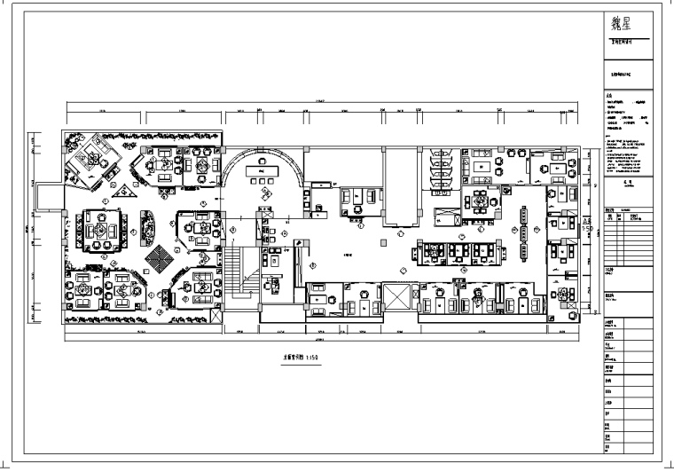 经七路茶楼室内设计施工图纸（含85个CAD图）-立面索引图