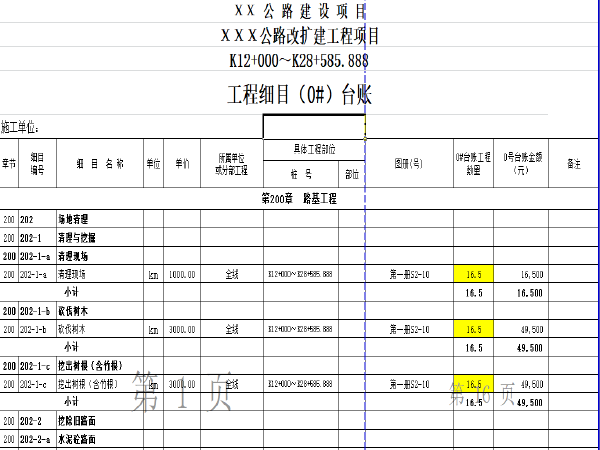 工程部台账表格资料下载-0号台账样板（表格）