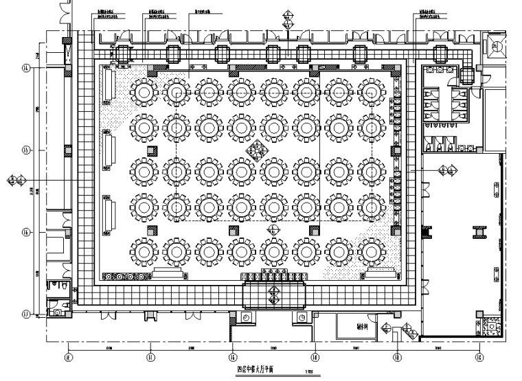 餐厅走廊模型资料下载-广州-大唐酒家中餐厅室内装修施工图（含40个CAD图纸）