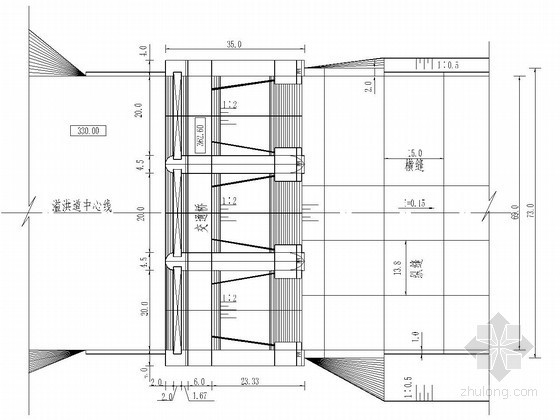 [毕业设计]混凝土面板堆石坝工程毕业设计154页(编制于2015年)-闸室平面布置图 