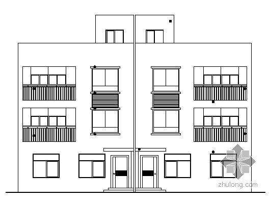 平屋顶住宅设计图施工图效果图资料下载-某两户并联三层私人住宅建筑施工图