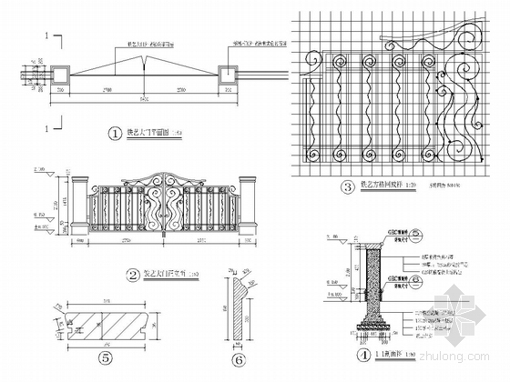 [天津]工业新建厂区绿化景观施工图-大门详图