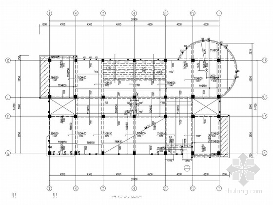 圆形屋面结构施工图资料下载-[南京]三层框架结构科技基地（含展厅）结构施工图