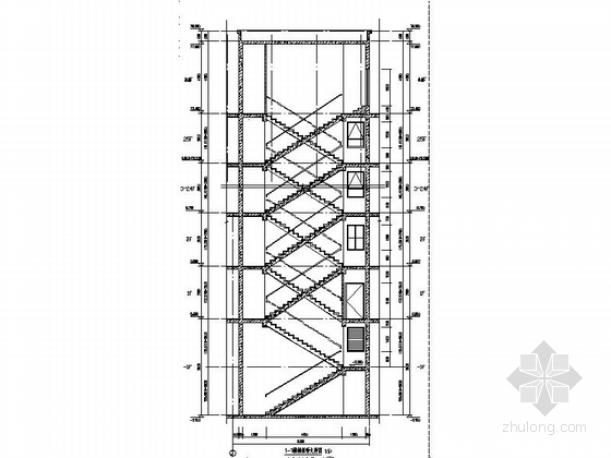 [湖南]25层现代风格商住两用住宅建筑施工图（知名设计院 2015年）-25层现代风格商住两用住宅建筑楼梯节点图