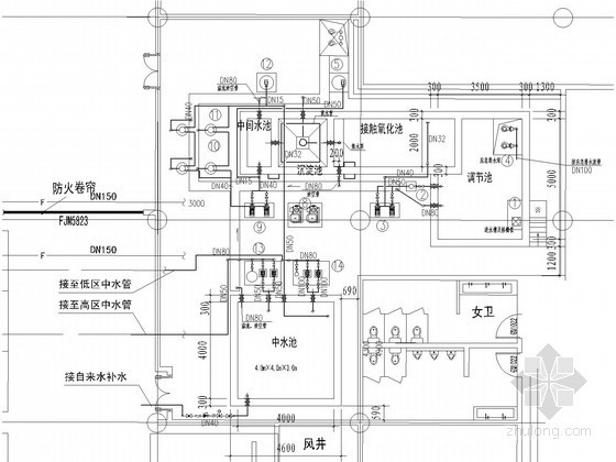 水处理系统计算书资料下载-[上海]中水处理站建筑给排水图纸