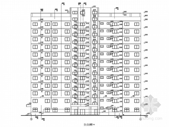25层公寓楼施工图资料下载-12层框架结构职教中心公寓楼结构图（含建筑图）