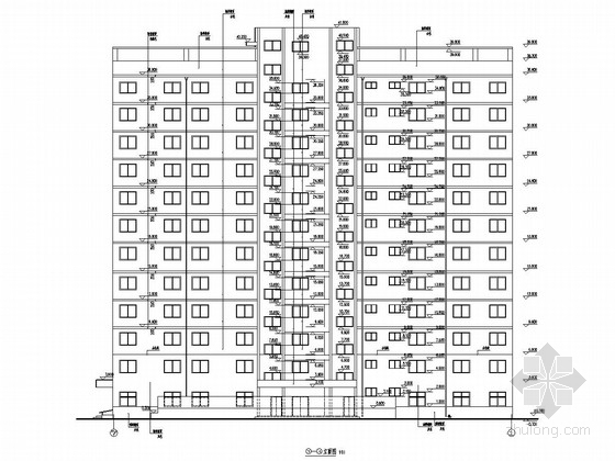 框架结构建筑结构图资料下载-12层框架结构职教中心公寓楼结构图（含建筑图）