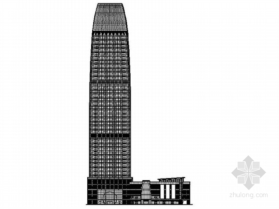 8层办公建筑效果资料下载-某三十八层超高层商业办公综合体建筑方案