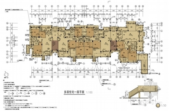 [四川]某欧式高档居住区规划及单体设计方案（含实景）-多层住宅一层平面图