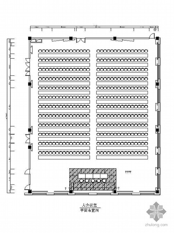 大型会议室建筑施工图资料下载-大型会议室装修图