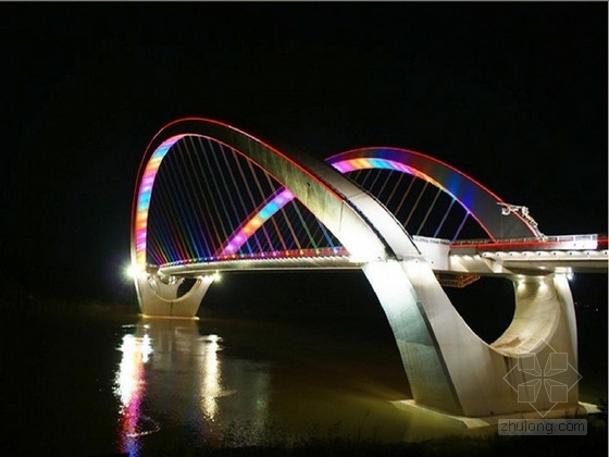 中国最大跨度木拱桥资料下载-大跨度非对称外倾斜拱桥CAD施工图（75张）