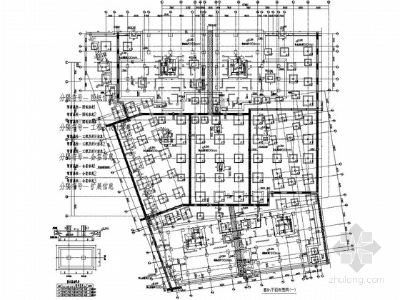 地下车库汽车平面图资料下载-[四川]地下二层框架结构地下车库结构施工图