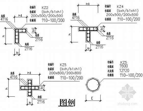 混凝土结构构造节点资料下载-钢筋混凝土结构平面整体表示方法柱构造通用图说明